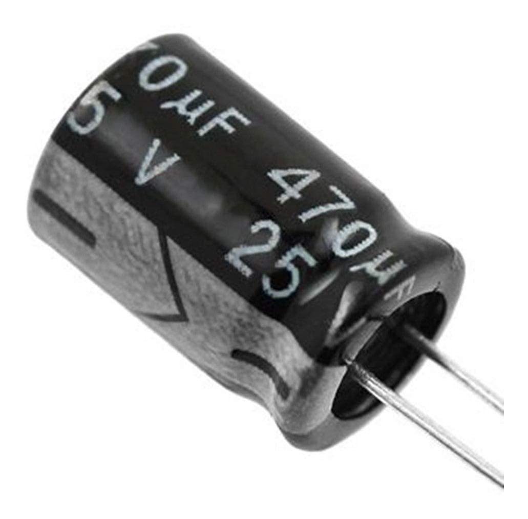 470µF 25V Radial Electrolytic Capacitor Through Hole Low ESR