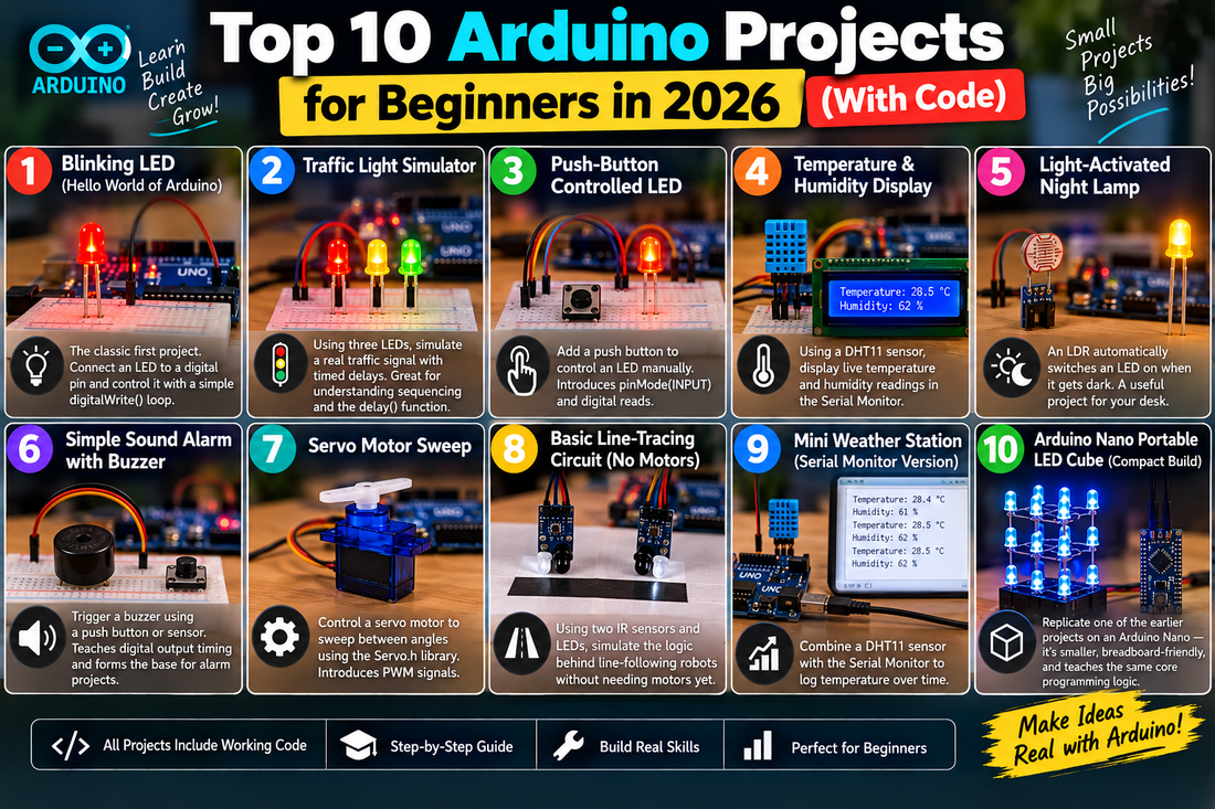 Top 10 Arduino Projects for Beginners in 2026