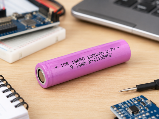 18650 2200mAh 3.7V rechargeable lithium ion battery for DIY and IoT projects