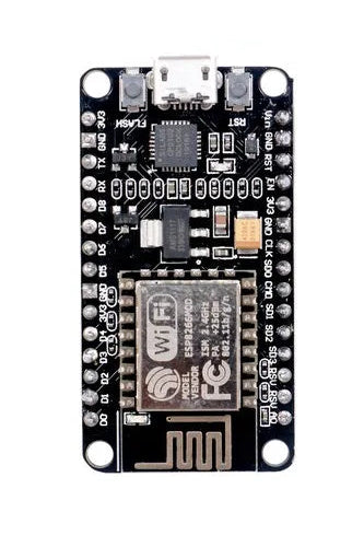 NodeMCU ESP8266 CP2102 development board front view showing USB port and ESP-12E module