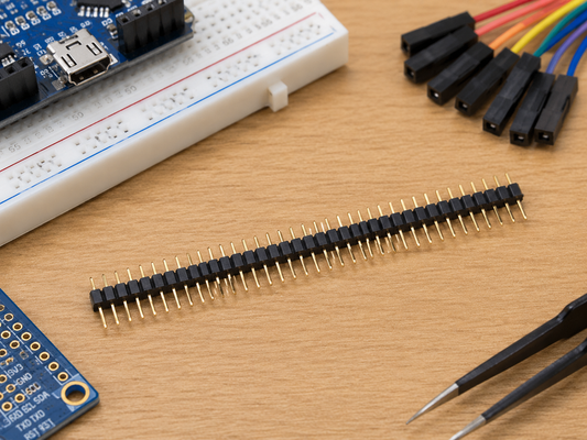 40x1 male pin header 2.54mm pitch through hole connector strip