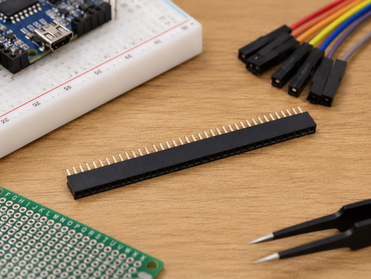 40x1 female pin header 2.54mm pitch through hole connector strip