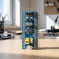 STM32F103C6T6 Blue Pill development board front view with header pins and USB connector
